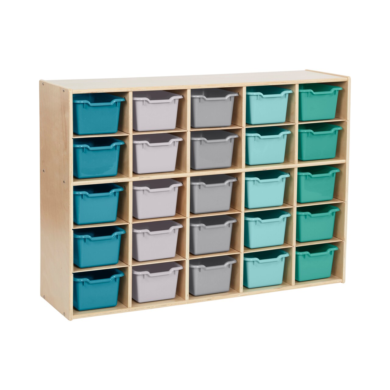 Streamline 25 Cubby Tray Cabinet and 25 Scoop Front Bins, 5x5
